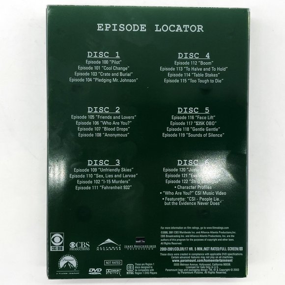 2003 CSI Crime Scene Investigation Series Complete First Season 6 Disc DVD Set - Picture 7 of 7